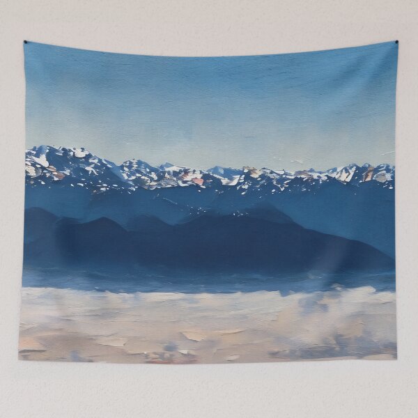 Item preview, Olympic Mountains over clouds (Oil Painting) designed and sold by flyscenicair.