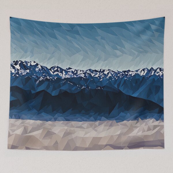 Item preview, Olympic Mountains over clouds (Poly Art) designed and sold by flyscenicair.