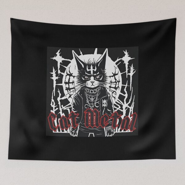 Item preview, Cat Attack Metal designed and sold by PitchBlackIcon.