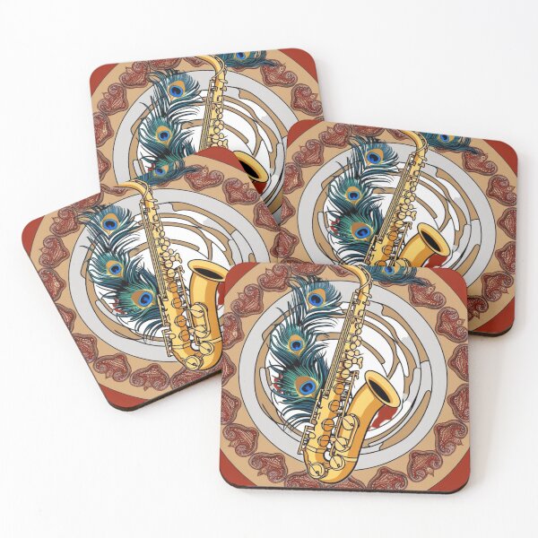 Item preview, Mardi Gras Saxophone – Mandala & Madhubani Fusion designed and sold by DehatiCanvas.