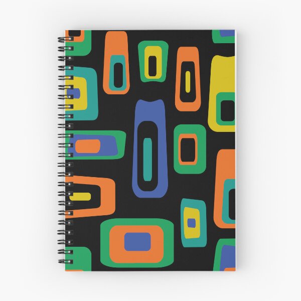 Artikelvorschau, Mid-Century Modern Colorful Rautenmuster No.1 Orange, Blau, Gelb, Schwarz entworfen und verkauft von QuestingPixel.