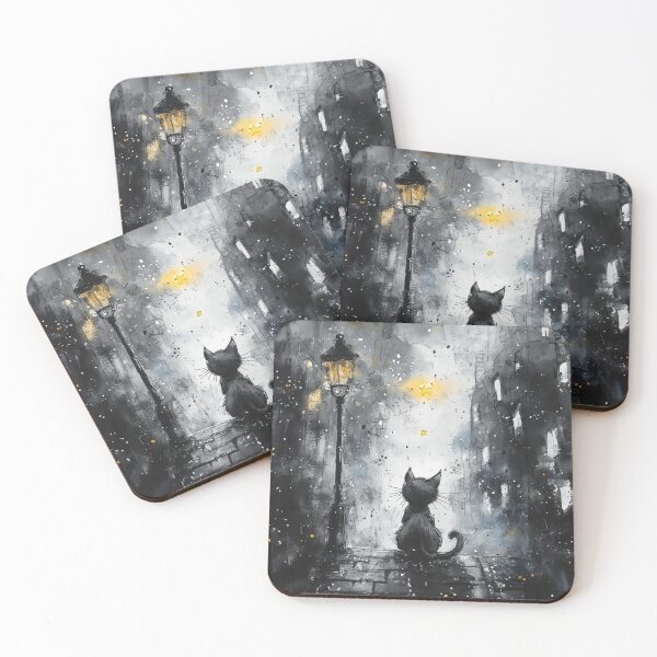 Item preview, Cat watching the moon designed and sold by Made-by-Gus.