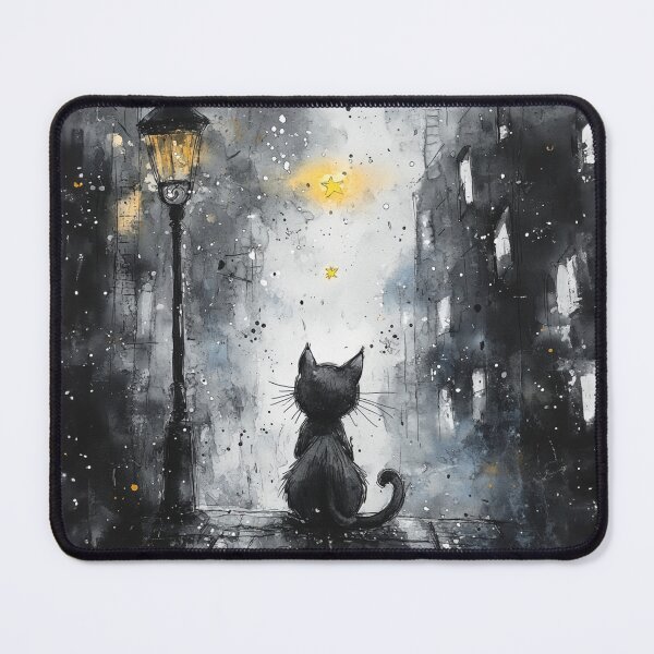 Item preview, Cat watching the moon designed and sold by Made-by-Gus.