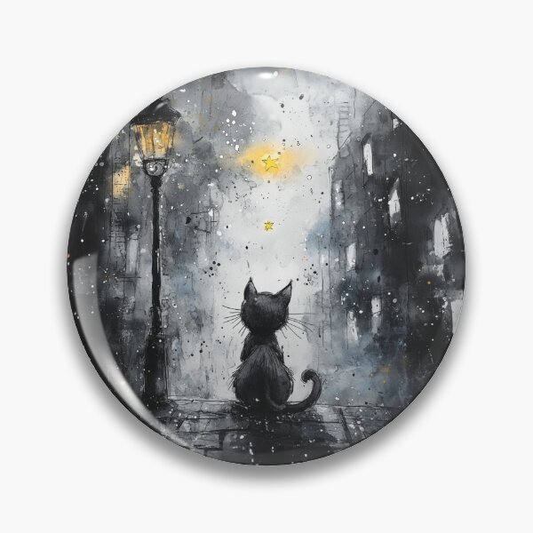 Item preview, Cat watching the moon designed and sold by Made-by-Gus.