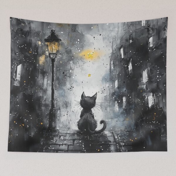 Item preview, Cat watching the moon designed and sold by Made-by-Gus.
