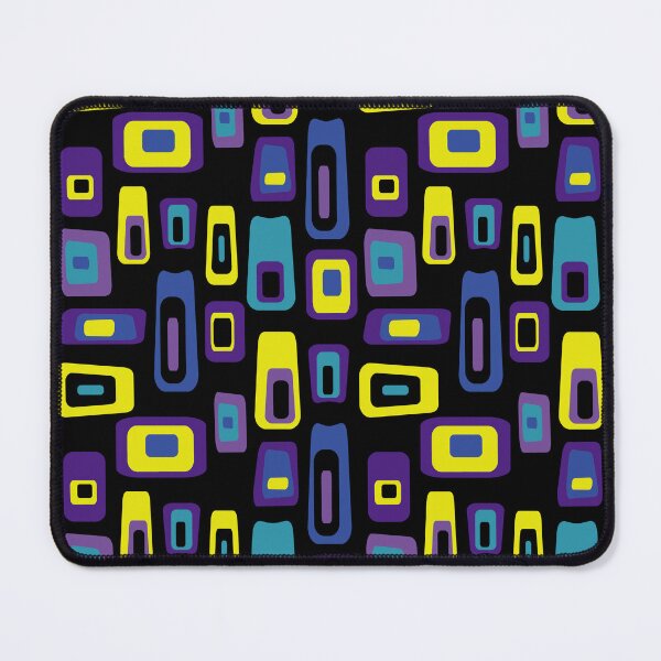 Item preview, Mid-Century Modern Colorful Lozenge Pattern No.1 Purple, Yellow, Blue, Black designed and sold by QuestingPixel.