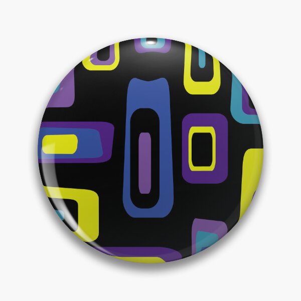 Item preview, Mid-Century Modern Colorful Lozenge Pattern No.1 Purple, Yellow, Blue, Black designed and sold by QuestingPixel.