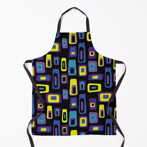 Item preview, Mid-Century Modern Colorful Lozenge Pattern No.1 Purple, Yellow, Blue, Black designed and sold by QuestingPixel.