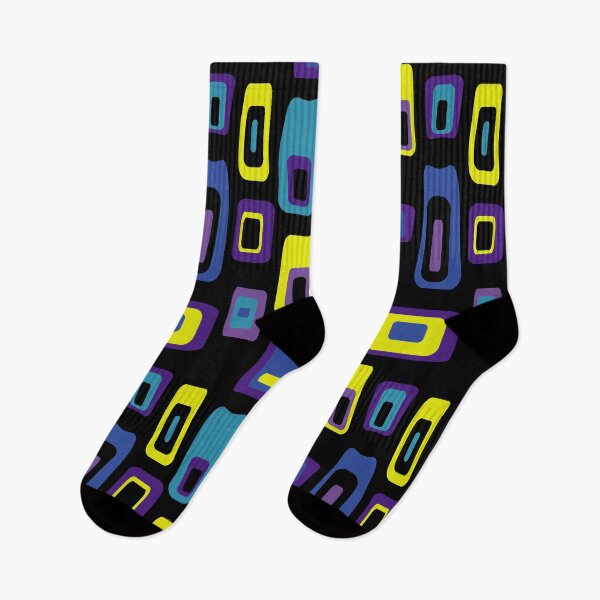 Item preview, Mid-Century Modern Colorful Lozenge Pattern No.1 Purple, Yellow, Blue, Black designed and sold by QuestingPixel.