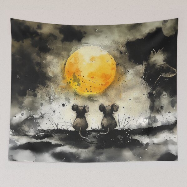 Item preview, Two mice look at the moon designed and sold by Made-by-Gus.