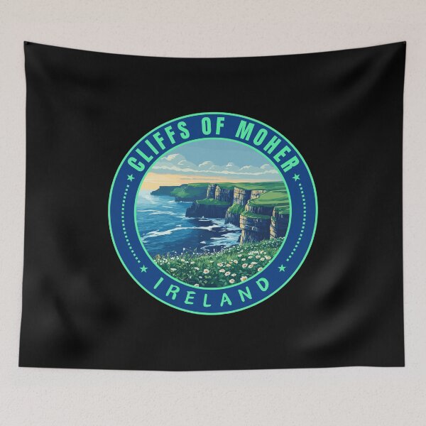 Item preview, Cliffs of Moher in Ireland Retro Emblem designed and sold by MaateoDesign.