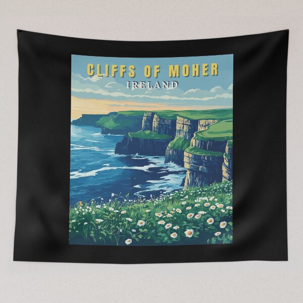 Item preview, Cliffs of Moher in Ireland Retro Landscape designed and sold by MaateoDesign.