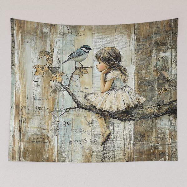 Item preview, Girl listens to her little friend designed and sold by Made-by-Gus.