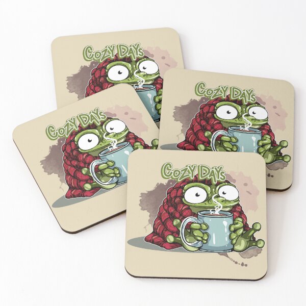 Item preview, Warm and Cozy Frog Drinking Hot Cocoa: Cozy Days designed and sold by iduzarts.