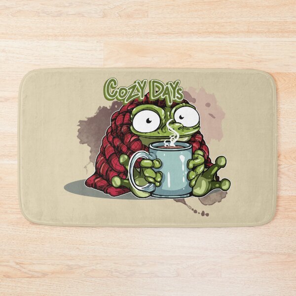 Item preview, Warm and Cozy Frog Drinking Hot Cocoa: Cozy Days designed and sold by iduzarts.