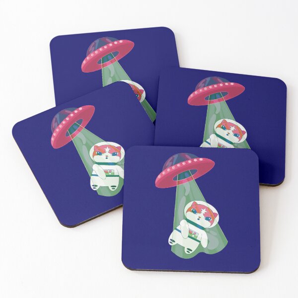 Item preview, Kitten UFO Alien Abduction Astronomy Astronaut designed and sold by CuteAstronomy.