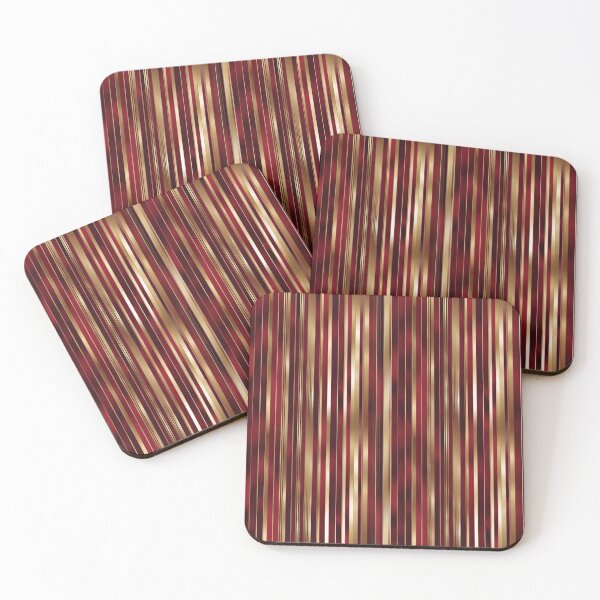 Item preview, Burgundy and Gold Vertical Stripes Mosaic Pattern designed and sold by Glam-OOTD.