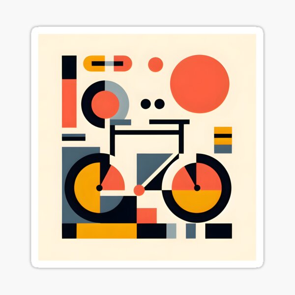 Artikel-Vorschau von Geometrischer Kubismus, abstrakte, farbenfrohe Fahrradkunst. Vom Bauhaus inspiriert., designt und verkauft von Pedal Canvas.