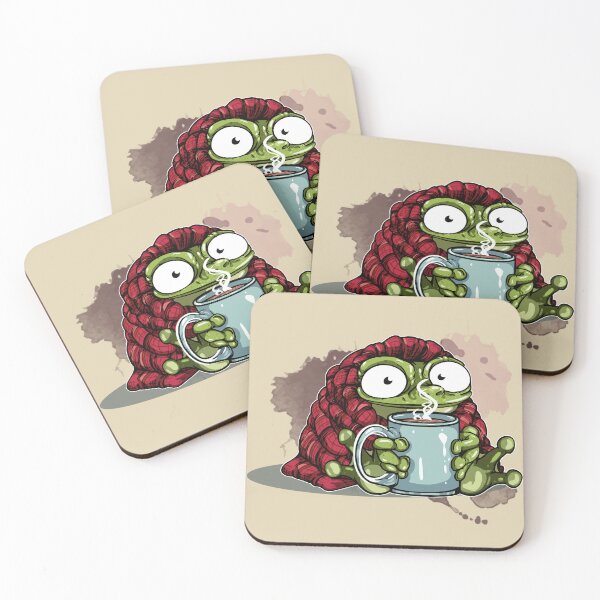 Item preview, Warm and Cozy Frog Drinking Hot Cocoa designed and sold by iduzarts.