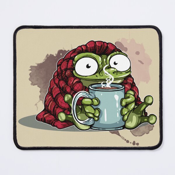 Item preview, Warm and Cozy Frog Drinking Hot Cocoa designed and sold by iduzarts.