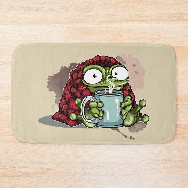 Item preview, Warm and Cozy Frog Drinking Hot Cocoa designed and sold by iduzarts.