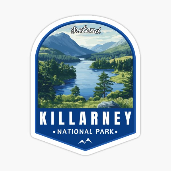 Item preview, Killarney National Park in Ireland Retro Travel Art Emblem designed and sold by MaateoDesign.