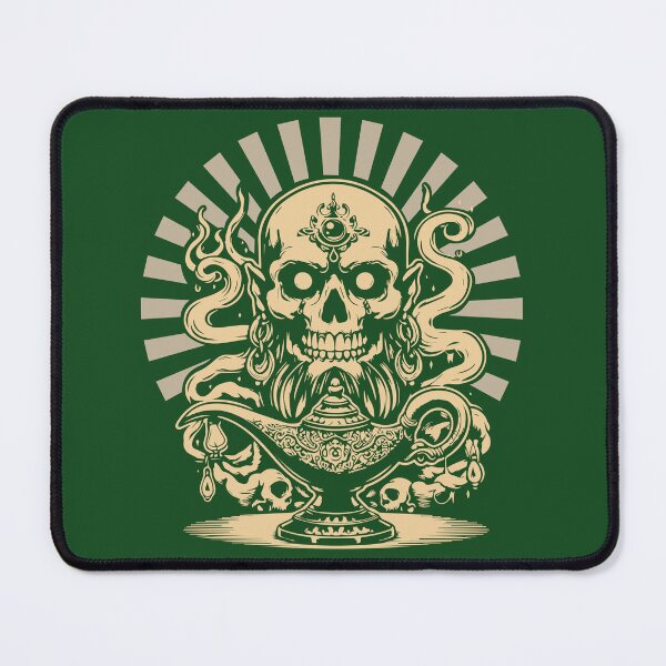 Item preview, A skull genie looms large over its lamp. designed and sold by KoandZo.