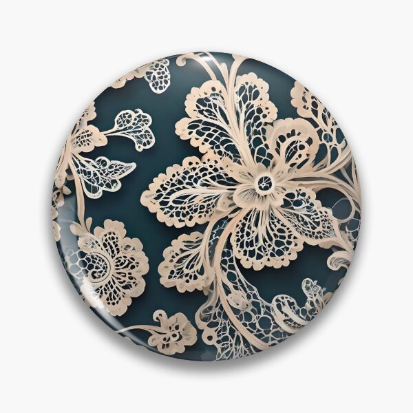 Item preview, Beige Lace Flowers and Branches with Dark Green Background designed and sold by Ciervo Primavera.