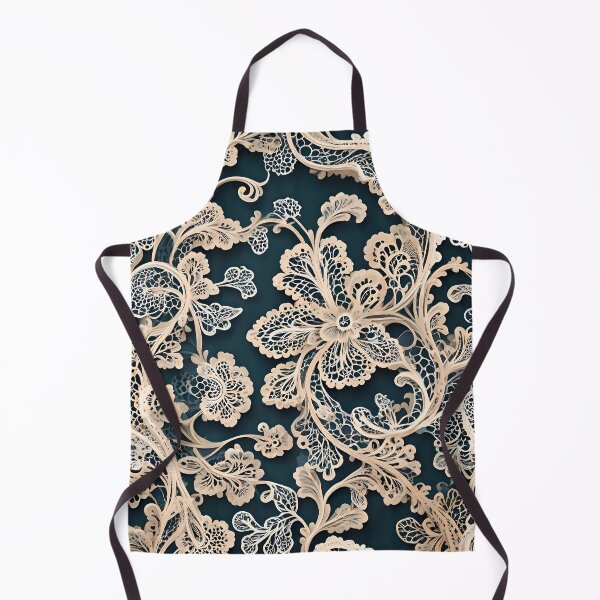 Item preview, Beige Lace Flowers and Branches with Dark Green Background designed and sold by Ciervo Primavera.