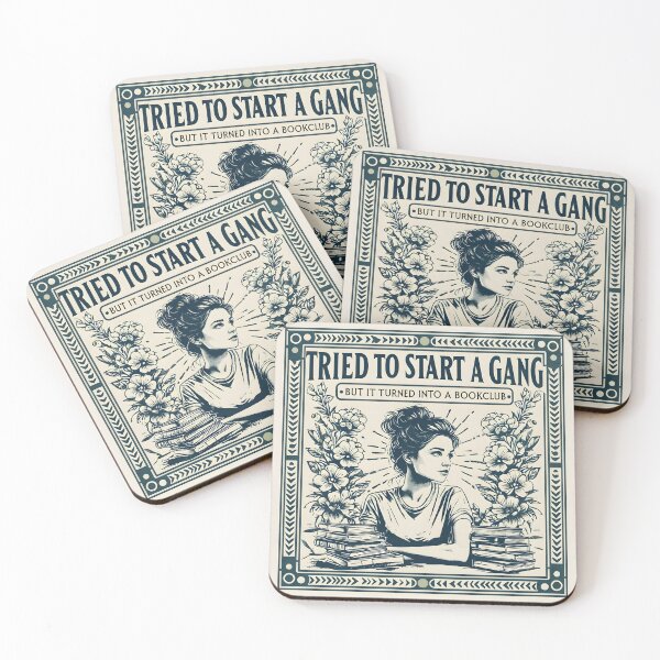 Item preview, tried to start a gang but it turned into a bookclub, ladies reading, bookworm,  designed and sold by inkdrinkingdove.