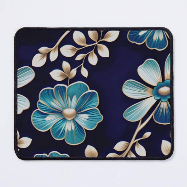 Item preview, Elegant Floral Pattern with Jewel Tones and Indigo Accents on a Navy Background designed and sold by Juliette Ozkalfayan.