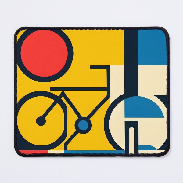 Item preview, Geometric Cubism Abstract Colorful bicycle art. Bauhaus inpired. Primary colors designed and sold by Pedal Canvas.