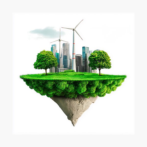 Item preview, Environment, sustainability city with windmills designed and sold by nesgalina.