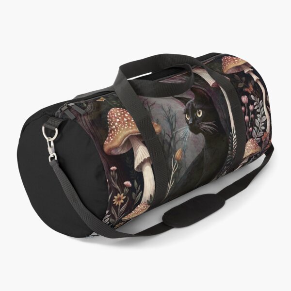 Item preview, Aesthetic Goblincore black cat and dark Cottagecore Mushroom, Enchanted Forest Spirits and Mystical Mushroom Creatures, Mushrooms, cute, goblincore designed and sold by Collagedream.