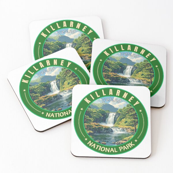Item preview, Killarney National Park in Ireland Retro Travel Art Badge designed and sold by MaateoDesign.