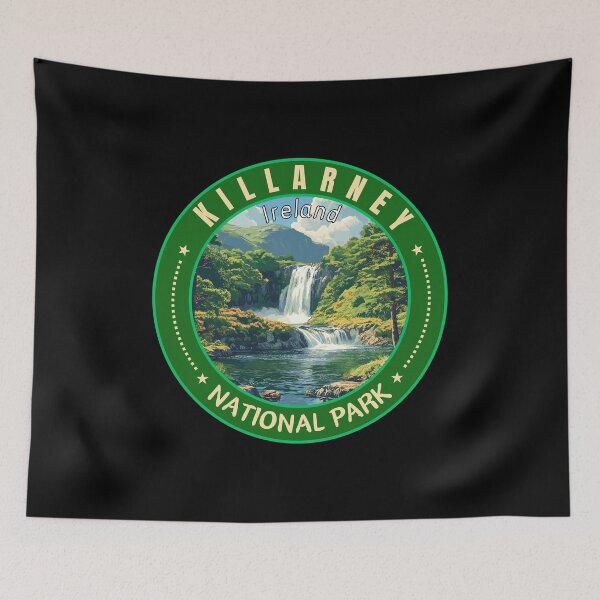 Item preview, Killarney National Park in Ireland Retro Travel Art Badge designed and sold by MaateoDesign.