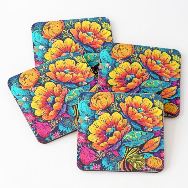 Item preview, Vibrant Floral Fantasy in Bold Colors designed and sold by Health And Fitness Posts e-Store.