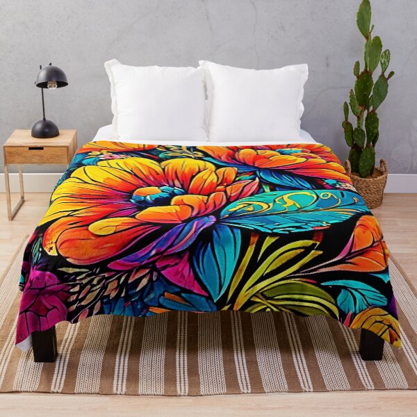 Item preview, Vibrant Floral Fantasy in Bold Colors designed and sold by Health And Fitness Posts e-Store.