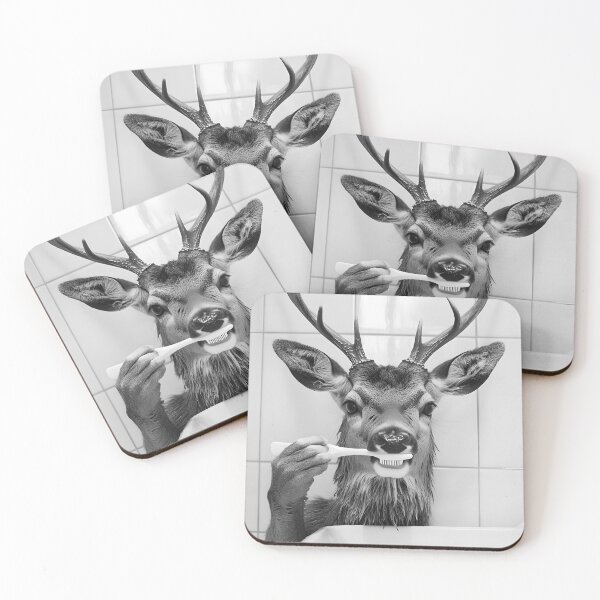 Item preview, Deer Brushing Teeth, Funny Animal Photo Art designed and sold by CheekyAnimalz.
