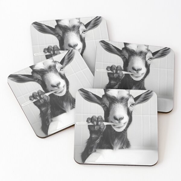Item preview, Goat Brushing Teeth, Funny Animal Photo Art designed and sold by CheekyAnimalz.