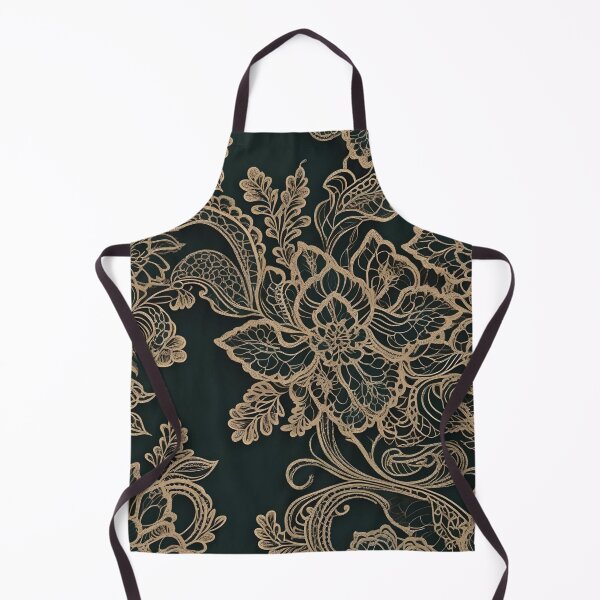 Item preview, Flowers Leaves Branches Lace On Green Background designed and sold by Ciervo Primavera.