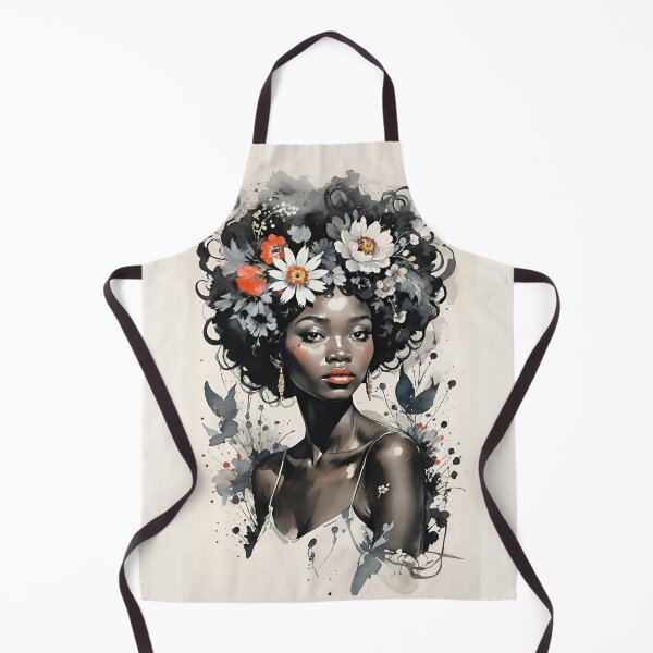 Item preview, Whimsical Black Woman With Flowers In Her Afro Floral Watercolor designed and sold by CarrollGene.