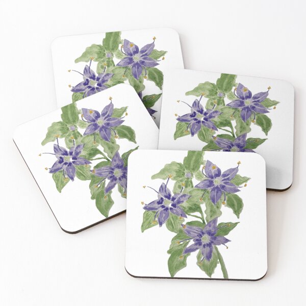 Item preview, Watercolor Blue Waterleaf Flowers designed and sold by Blooming Heart Art.