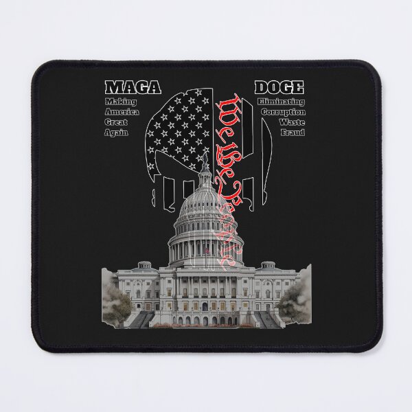 Item preview, Capital Building and We The People Skull with Letters MAGA & DOGE designed and sold by AmericaFreedom.