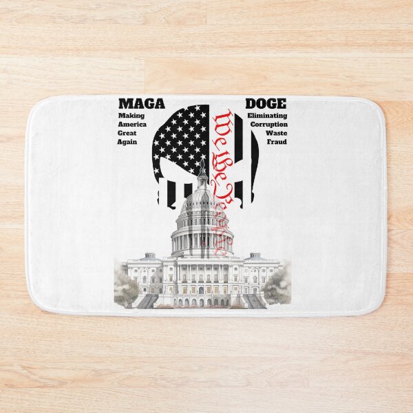 Item preview, Capital Building and We The People Skull with Letters MAGA & DOGE designed and sold by AmericaFreedom.