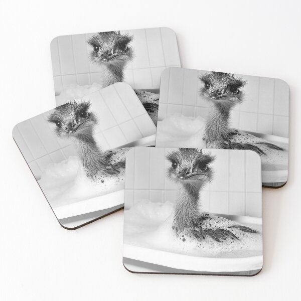 Item preview, Emu Taking a Bath, Cute Bathroom Animals designed and sold by CheekyAnimalz.