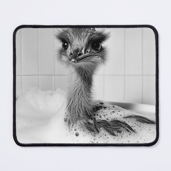 Item preview, Emu Taking a Bath, Cute Bathroom Animals designed and sold by CheekyAnimalz.