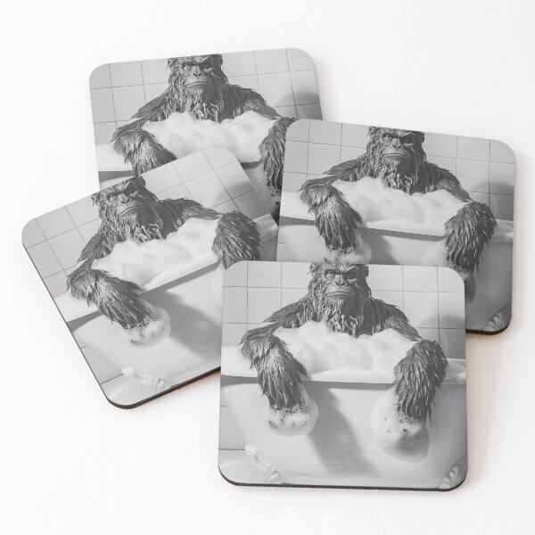 Item preview, Sasquatch Taking a Bath, Cute Bathroom Animals designed and sold by CheekyAnimalz.