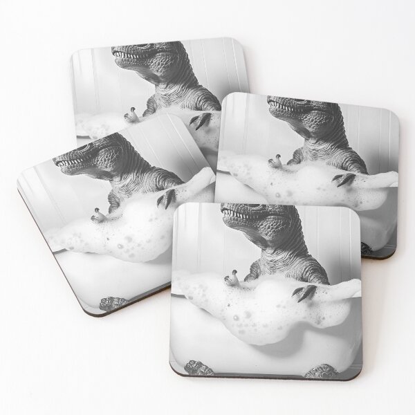 Item preview, T-Rex Taking a Bath, Cute Bathroom Animals designed and sold by CheekyAnimalz.