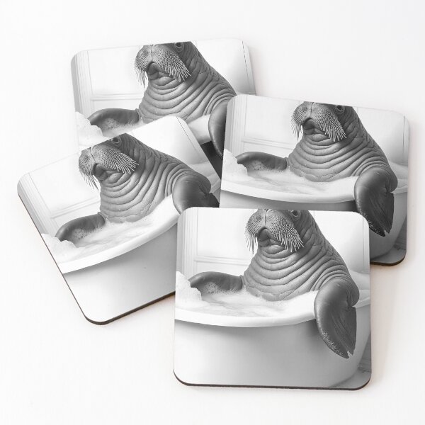 Item preview, Walrus Taking a Bath, Cute Bathroom Animals designed and sold by CheekyAnimalz.
